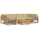Udendørs sofagruppe med pude 7 pcs Hvid og Beige Polyester