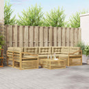 Udendørs sofagruppe med pude 7 pcs Hvid og Beige Polyester