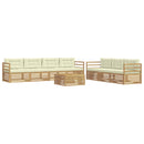 Udendørs sofagruppe 8 pcs Hvid og cremefarvet 79 x 79 x 37 cm