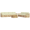 Udendørs sofagruppe 8 pcs Hvid og cremefarvet 79 x 79 x 37 cm
