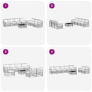 Udendørs sofagruppe 8 pcs Hvid og cremefarvet 79 x 79 x 37 cm