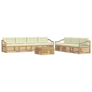 Udendørs sofagruppe 8 pcs Hvid og cremefarvet 79 x 79 x 37 cm