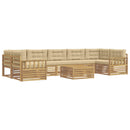Udendørs sofagruppe 8 pcs Hvid og Beige Massivt Akacietræ