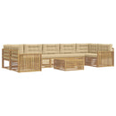 Udendørs sofagruppe 8 pcs Hvid og Beige Massivt Akacietræ