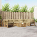Udendørs sofagruppe 8 pcs Hvid og Beige Massivt Akacietræ