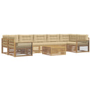 Udendørs sofagruppe 8 pcs Hvid og Beige Massivt Akacietræ