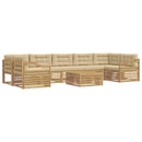 Udendørs sofagruppe 8 pcs Hvid og Beige Massivt Akacietræ
