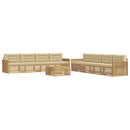 Udendørs sofagruppe 9 stk. Hvid og Beige Polyester