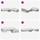Udendørs sofagruppe 9 pcs Hvid og cremefarvet Polyester