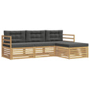 Udendørs sofagruppe med pude 4 pcs Hvid og antracit Polyester