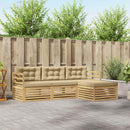 Udendørs sofagruppe med pude 4 pcs Hvid og Beige Polyester