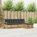 Udendørs sofagruppe 4 pcs Hvid og antracit Polyester