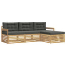 Udendørs sofagruppe 4 pcs Hvid og antracit Polyester