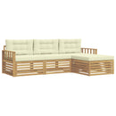 Udendørs sofagruppe 4 pcs Hvid og cremefarvet Polyester