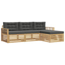 Udendørs sofagruppe med pude 4 pcs Hvid og antracit Polyester