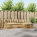 Udendørs sofagruppe med pude 4 pcs Hvid og Beige Polyester