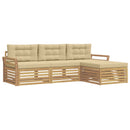 Udendørs sofagruppe 4 pcs Hvid og Beige