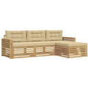 Udendørs sofagruppe 4 pcs Hvid og Beige
