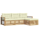 Udendørs sofagruppe 4 pcs Hvid og cremefarvet Polyester