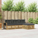 Udendørs sofagruppe med pude 4 pcs Hvid og antracit Polyester