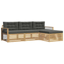 Udendørs sofagruppe med pude 4 pcs Hvid og antracit Polyester