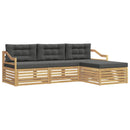 Udendørs sofagruppe med pude 4 pcs Hvid og antracit Polyester