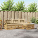 Udendørs sofagruppe med pude 4 pcs Hvid og Beige Polyester