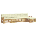 Udendørs sofagruppe 5 pcs Hvid og cremefarvet Polyester