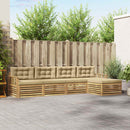 Udendørs sofagruppe med pude 5 pcs Hvid og Beige Polyester