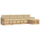 Udendørs sofagruppe med pude 5 pcs Hvid og Beige Polyester