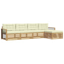 Udendørs sofagruppe 5 pcs Hvid og cremefarvet Polyester