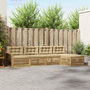 Udendørs sofagruppe med pude 5 pcs Hvid og Beige Polyester