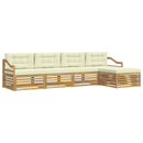 Udendørs sofagruppe 5 pcs Hvid og cremefarvet Polyester