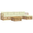 Udendørs sofagruppe 6 pcs Hvid og cremefarvet 79 x 79 x 37 cm