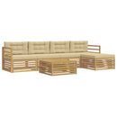 Udendørs sofagruppe 6 pcs Hvid og Beige 79 x 79 x 37 cm