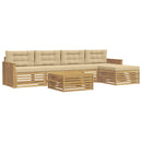 Udendørs sofagruppe 6 pcs Hvid og Beige 79 x 79 x 37 cm