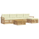 Udendørs sofagruppe 6 pcs Hvid og cremefarvet 79 x 79 x 37 cm
