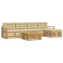 Udendørs sofagruppe 6 pcs Hvid og Beige 79 x 79 x 37 cm