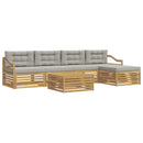 Udendørs sofagruppe 6 pcs Hvid og lysegrå 79 x 79 x 37 cm