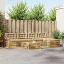 Udendørs sofagruppe 6 pcs Hvid og Beige 79 x 79 x 37 cm