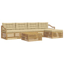 Udendørs sofagruppe 6 pcs Hvid og Beige 79 x 79 x 37 cm