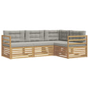 Udendørs sofagruppe 4 pcs Hvid og lysegrå 245,5 x 166,5 x 73 cm