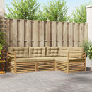 Udendørs sofagruppe 4 pcs Hvid og Beige 245,5 x 166,5 x 73 cm