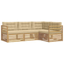 Udendørs sofagruppe 4 pcs Hvid og Beige 245,5 x 166,5 x 73 cm