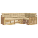 Udendørs sofagruppe 4 pcs Hvid og Beige 247,5 x 168,5 x 73 cm