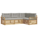 Udendørs sofagruppe 4 pcs Hvid og lysegrå 250 x 170,5 x 73 cm