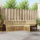 Udendørs sofagruppe med pude 5 pcs Hvid og Beige Polyester