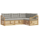 Udendørs sofagruppe 4 pcs Hvid og lysegrå 245,5 x 166,5 x 73 cm