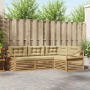 Udendørs sofagruppe 4 pcs Hvid og Beige 245,5 x 166,5 x 73 cm