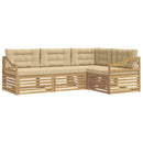 Udendørs sofagruppe 4 pcs Hvid og Beige 245,5 x 166,5 x 73 cm
